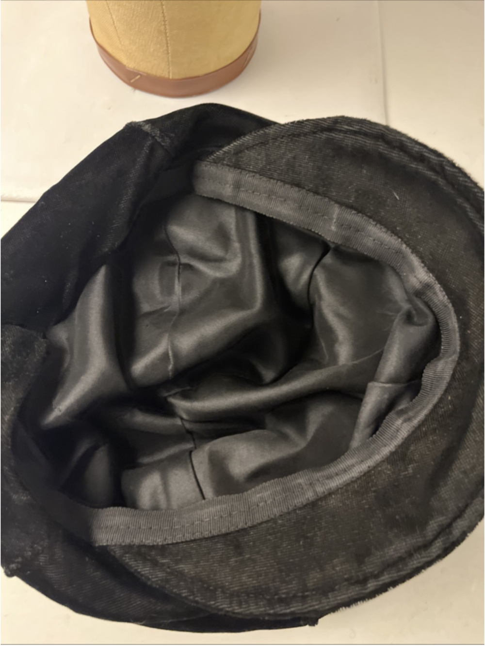 Vintage Black Velvet Equestrian Riding Cap Hat Visor Newsboy 1950s 1960s - Picture 4 of 5